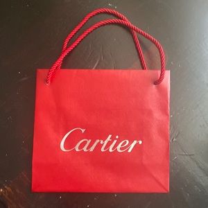 Cartier small shopping bag, and 32” ribbon